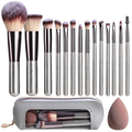 14-teiliges Make-up-Pinsel-Set mit Aufbewahrungstasche und Blending-Schwamm
