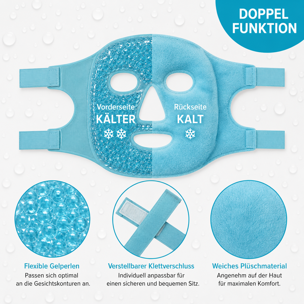 Gelperlen-Gesichtsmaske – Wärme- & Kältetherapie